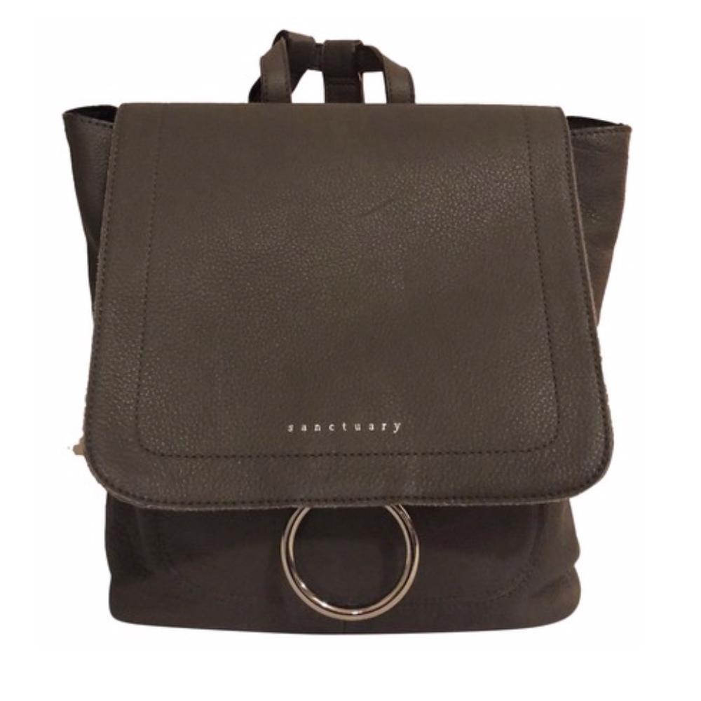 Sanctuary Grey Leather Backpack NWOT